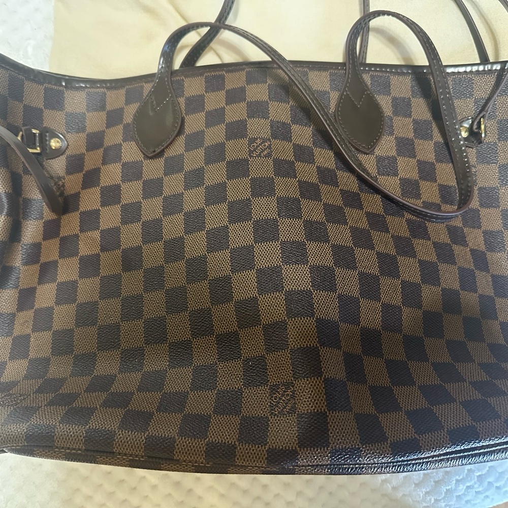 Checkered Brown Tote Bag